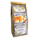 A 16 oz (454 g) bag of Fowler’s Mill Buttermilk Biscuit Mix makes homemade biscuits easy—just add water for delicious, fluffy results. The brown paper bag features an image of golden, flaky biscuits on the front.