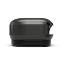 Side profile of a dome-shaped, matte black Gozney Arc Lite Outdoor Pizza Oven designed for authentic pizza cooking.