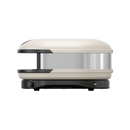 Side view of a Gozney Arc XL Outdoor Pizza Oven with a cream-colored top and a black base.