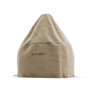 The Gozney Dome (Gen 2) Cover is a beige, cone-shaped, UV-stable and water-repellent cover with "GOZNEY" on the front, designed to fit and protect your outdoor oven in any weather.