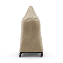 The Gozney Dome Gen 2 Series Stand Cover by Gozney is a tall, beige, water-repellent fabric cover for outdoor patio heaters on wheels, featuring visible stitching and durable protection. Photographed against a plain white background.
