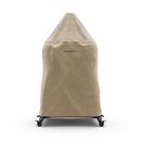 A beige Gozney Dome Gen 2 Series Stand Cover, featuring the Gozney logo, is shown fitted over a tall, wheeled cone-shaped appliance against a plain white background.
