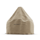 A waterproof, beige cone-shaped Gozney Dome XL (Gen 2) Cover featuring the GOZNEY logo in black on the front is shown against a plain white background.
