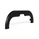 The Gozney Dome XL Gen 2 Neapolitan Arch by Gozney—a black, curved metal accessory with mounting brackets, shown on a white background—delivers heat retention reminiscent of a Neapolitan oven’s leopard-charred crust.