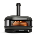 The Gozney Dome XL Gen 2 Outdoor Pizza Oven features a modern black design, digital control panel, chimney, glowing interior with a pizza baking inside, and prominent Gozney branding—ideal for live-fire cooking enthusiasts seeking restaurant-quality results.