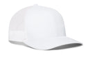 The Haka Hat Blank Trucker Hat by Haka Hat features a comfort-fit sweatband, curved brim, and mesh back and side panels, shown on a white background. This snapback cap offers a classic plain design for versatile style.