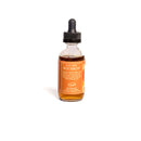 A small glass dropper bottle labeled "In the Curious Kitchen Orange Bitters" by In The Curious Kitchen, filled with amber liquid, stands upright on a white background. The label features orange accents and descriptive text.
