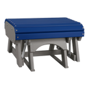 The Kanyon Living Poly Lumber Gliding Ottoman in Blue and Light Grey features a sturdy Amish-crafted design, glider base, and durable poly lumber—an ideal outdoor addition from Kanyon Living.