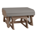 The Kanyon Living Poly Lumber Gliding Ottoman in Light Grey and Weathered Wood features a slatted top and sturdy base, ideal as seating or a footrest for your outdoor space, shown against a plain white background.