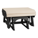 The Kanyon Living Poly Lumber Gliding Ottoman in Seashell and Black features a durable design, making it an ideal outdoor footrest to pair with your Adirondack chair.