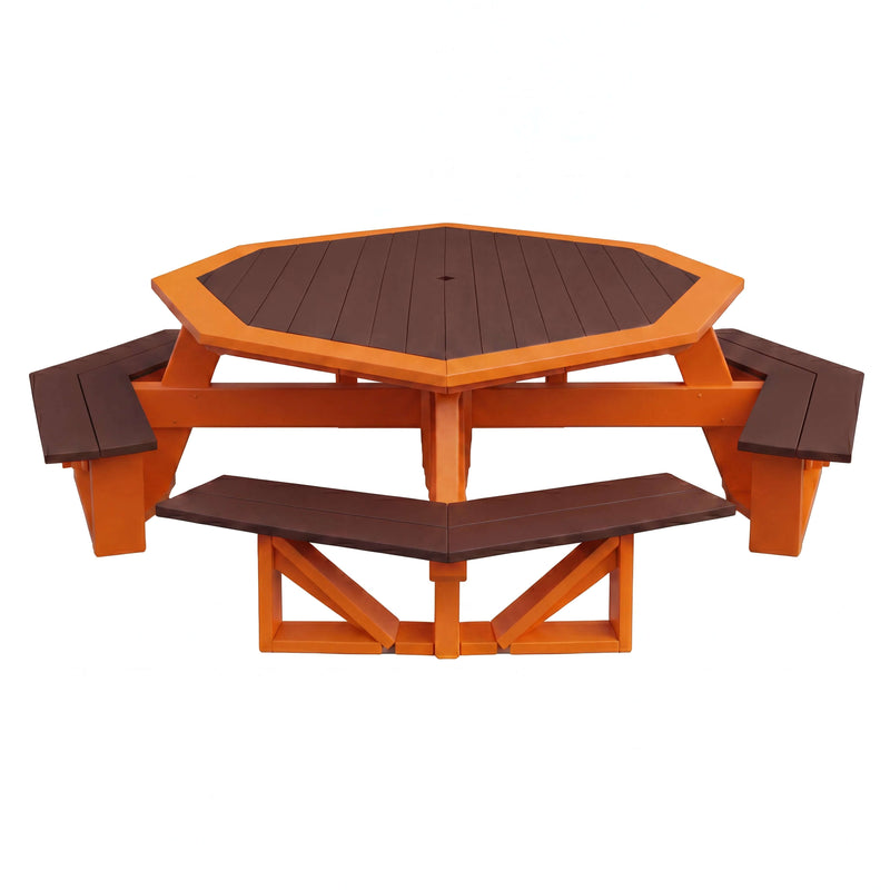 テーブル・チェア・ハンモック BYCRUISE KANNON TABLE Colorful Outdoor Seating in Dark Wood & Orange