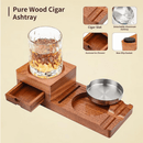 The DDR BBQ Supply Multifunction Cigar & Whiskey Gift Set Stand features a wooden build, detachable aluminum ashtray, cigar slot, non-slip gasket, whiskey glass holder, and accessories drawer—making it the ultimate lounge accessory.