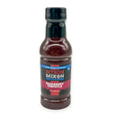 Myron Mixon's Raspberry Chipotle BBQ Sauce delivers bold flavor and sweet heat, making it perfect for your favorite dishes. The bottle features a black cap and red label with striking Myron Mixon branding on the front.