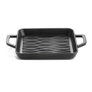 The Napoleon Cast Iron Griddle Pan for Griddles (56084) by Napoleon Grills features a rectangular black design with two handles and raised ridges, perfect for grilling food to perfection.