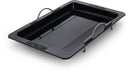 The Napoleon Grill Roasting Pan for Rogue and Freestyle Grills (56055) by Napoleon Grills features a black porcelain coating, two metal handles, and “NAPOLEON” embossed on the edges, shown against a white background.
