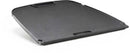 The Napoleon Cast Iron Reversible Griddle for TravelQ 285 Series (56080) by Napoleon Grills, featuring a black rectangular flat-top surface, slightly raised edges, and two handles on opposite sides, is shown on a white background.