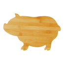 The JDS Industries Pig Shaped Bamboo Cutting Board features a smooth surface and visible wood grain, making it an eco-friendly choice and charming farmhouse kitchen decor.