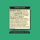 Spicewalla Pescado Verde Seafood Seasoning, a citrus herb blend by Spicewalla, lists garlic, black pepper, oregano, lime juice powder, orange juice powder, and citric acid with 0 calories, 0g fat, and 20mg sodium per 1/4 tsp serving.