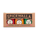 Spicewalla spice set packaging with three small bottles on a white background
