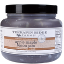 Terrapin Ridge Farms Apple Maple Bacon Jam Quart is a 44 oz jar made with real bacon. Ideal as a cheese topper or glaze, it features nutrition facts on the label.