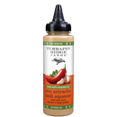 Terrapin Ridge Farms Avo Sriracha Aioli Squeeze features peppers, garlic, and avocado slices on its label. The bottle has a pointed black squeeze cap.