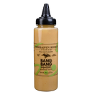 Terrapin Ridge Farms Bang Bang Squeeze is an 8 oz (227g) plastic squeeze bottle with a black cap, containing beige, creamy aioli with sweet chili pepper flavor. It's labeled gluten-free and made with simple ingredients.