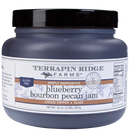 Terrapin Ridge Farms Blueberry Bourbon Pecan Jam Quart is a gourmet, gluten-free jam with simple ingredients. Ideal for charcuterie, cheese topping, or glazing. Comes in a 32-ounce jar with a black lid.