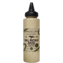 A Terrapin Ridge Farms Dill Pickle Aioli Squeeze bottle with black nozzle cap and tan label, set against a white background—ideal as a seafood sauce or sandwich topper.