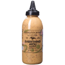 Terrapin Ridge Farms Everything Aioli Squeeze Garnishing Sauce - 13 oz comes in a squeeze bottle with a black pointed cap, light orange color, visible herb flecks, and is gluten free—ideal as a burger sauce.