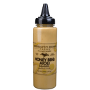 Terrapin Ridge Farms Honey BBQ Aioli Squeeze is an 8.5 oz plastic bottle with a black cap and yellow aioli inside. The label shows product details and lemons, making it easy to garnish dishes with this creamy sauce.