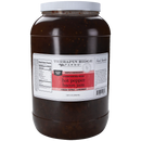 A 1-gallon plastic jug of Terrapin Ridge Farms Hot Pepper Bacon Jam, featuring a white lid, red and white label with nutrition facts. Contains 128 oz of sweet heat dark jam by Terrapin Ridge Farms.