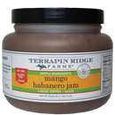 Terrapin Ridge Farms Mango Habanero Jam - Quart is a sweet and spicy, fat free, gluten free, vegan jam in a 39.04 oz jar. Enjoy tropical flavor as a cheese topper or vibrant glaze.