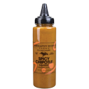 An 8.5 oz (241g) clear plastic squeeze bottle of Terrapin Ridge Farms Spicy Chipotle Garnishing Squeeze, filled with smoky chipotle orange-brown sauce and topped with a black twist cap.