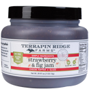 Terrapin Ridge Farms Strawberry and Fig Jam Quart is a gluten-free, vegan, and fat-free gourmet jam in a plastic jar with white lid—great for charcuterie boards or toast.