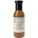 Terrapin Ridge Farms Tropical Tequila Sauce combines mango, coconut, and pineapple in a golden yellow sauce. The white and orange label features the brand name. Perfect for seafood or summer grilling.