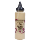 A squeeze bottle of Terrapin Ridge Farms Truffle Aioli Squeeze with a black cap, beige aioli, and a white label with black and purple text.