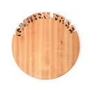The Words With Boards Gluten Free Round Cutting Board (14" diameter) by Words with Boards, LLC features "GLUTEN FREE" cut out on the top edge—ideal for a dedicated prep surface or stylish gluten free serving.