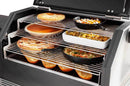The Yoder Smokers YS640 3-Tier Wire Smoking Rack by Yoder Smokers lets you bake multiple dishes—two pies, macaroni and cheese, a casserole, garlic bread, and veggies—at once, maximizing vertical cooking space in your grill oven.