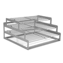 The Yoder Smokers YS640 3-Tier Wire Smoking Rack by Yoder Smokers features open slatted shelves and a stepped design, maximizing vertical cooking space with a sleek, minimalist look for efficient organization or smoking.