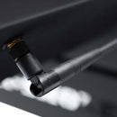 Close-up of a black Wi-Fi antenna bent at a right angle and attached to a device—ideal for monitoring your Yoder Smokers YS640S Competition Pellet Grill with Wire Shelves and enjoying rich wood-fired flavor.