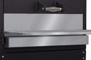 Close-up of the Yoder Smokers YS640 Stainless Steel Grease Shield, showing a metallic finish with clean lines and sturdy details, echoing the design aesthetic of Yoder Smokers products.