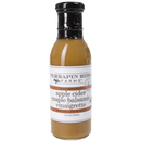 A 12 fl oz bottle of Terrapin Ridge Farms Apple Cider Maple Balsamic Vinaigrette serves as a marinade, dipping sauce, and salad dressing, featuring a sweet and tangy beige liquid with a black cap.