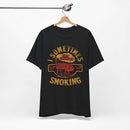 Sometimes I Get Caught Smoking Barbecue T-Shirt with soft cotton fabric and humorous grillmaster design