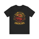 Sometimes I Get Caught Smoking Barbecue T-Shirt with soft cotton fabric and humorous grillmaster design