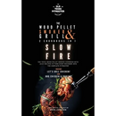 Hardcover The Wood Pellet Smoker and Grill 2 Cookbooks in 1: Slow Fire featuring a fork skewering grilled meat garnished with rosemary.
