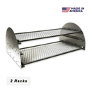 Pimp My Grill® Gen2 Slide-Out Rack System - 2 Racks for the Traeger Ironwood 885, featuring mesh shelves and curved side panels.