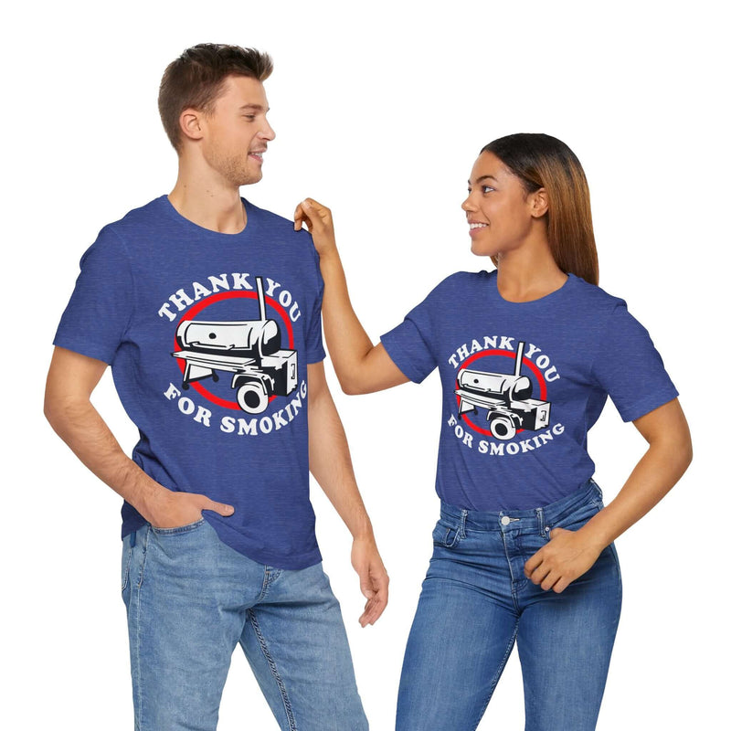 Thank You for Smoking BBQ T-Shirt with soft cotton fabric and bold barbecue print