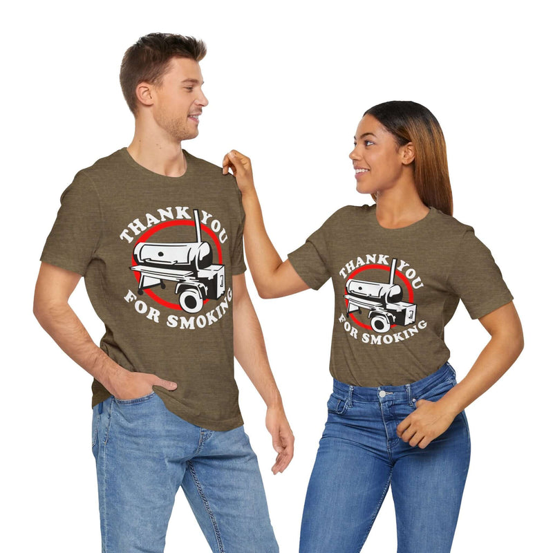 Thank You for Smoking BBQ T-Shirt with soft cotton fabric and bold barbecue print