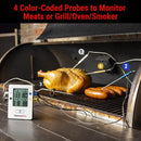 ThermoPro 4-probe Bluetooth thermometer for grilling and smoking with wireless range and rechargeable battery