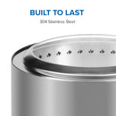 Timberwolf Smokeless Portable Fire Pit 22 inch stainless steel at DDR BBQ Supply built to last with 304 stainless steel